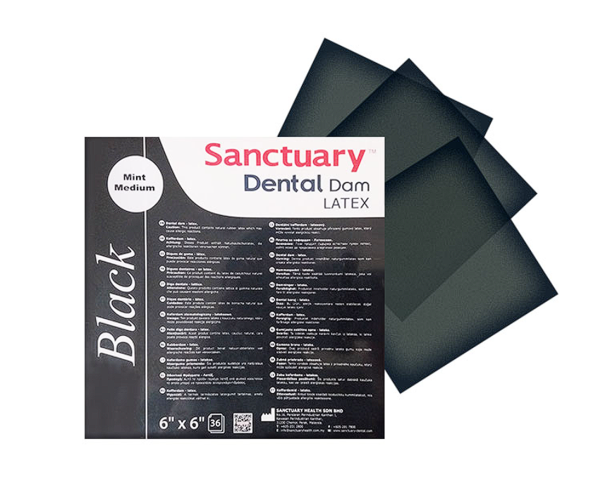 DIQUE GOMA 6X6 SANCTUARY medio x 36 pcs (NEGRO)