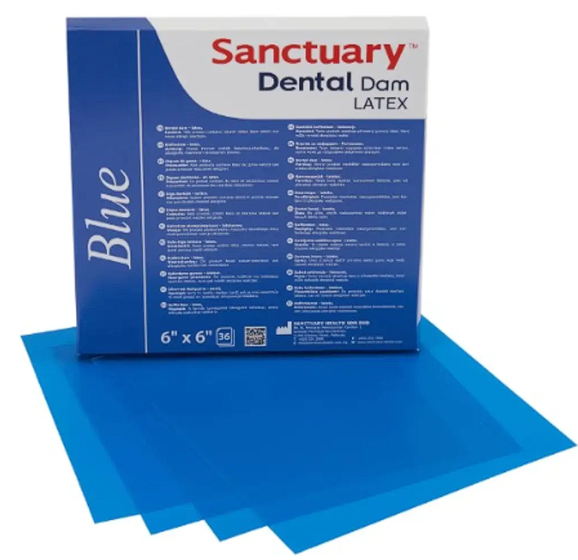 DIQUE GOMA 6X6 SANCTUARY Fino x 36 pcs (AZUL)