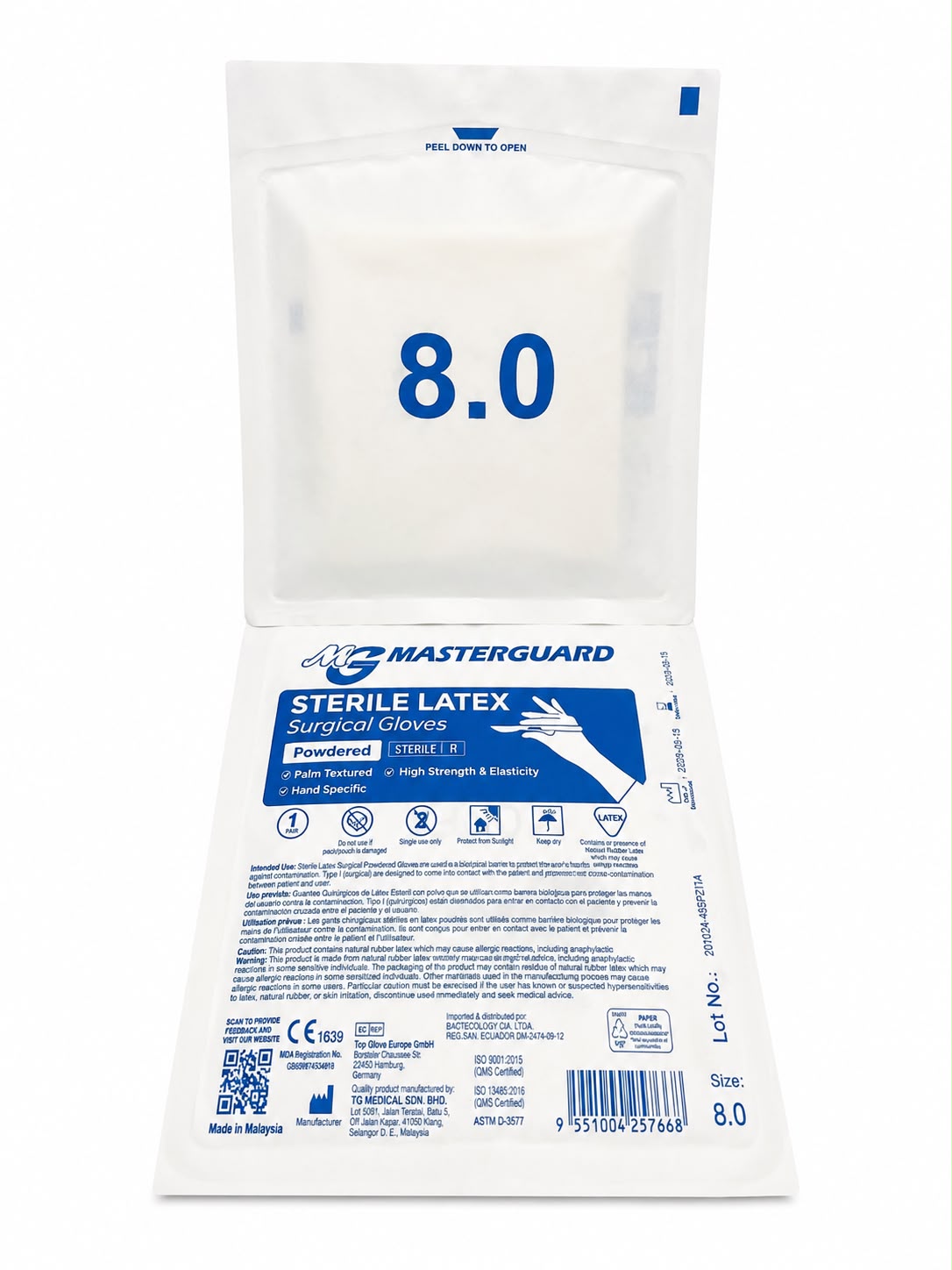 GUANTE 8.0 QUIRGC ESTRIL PAR