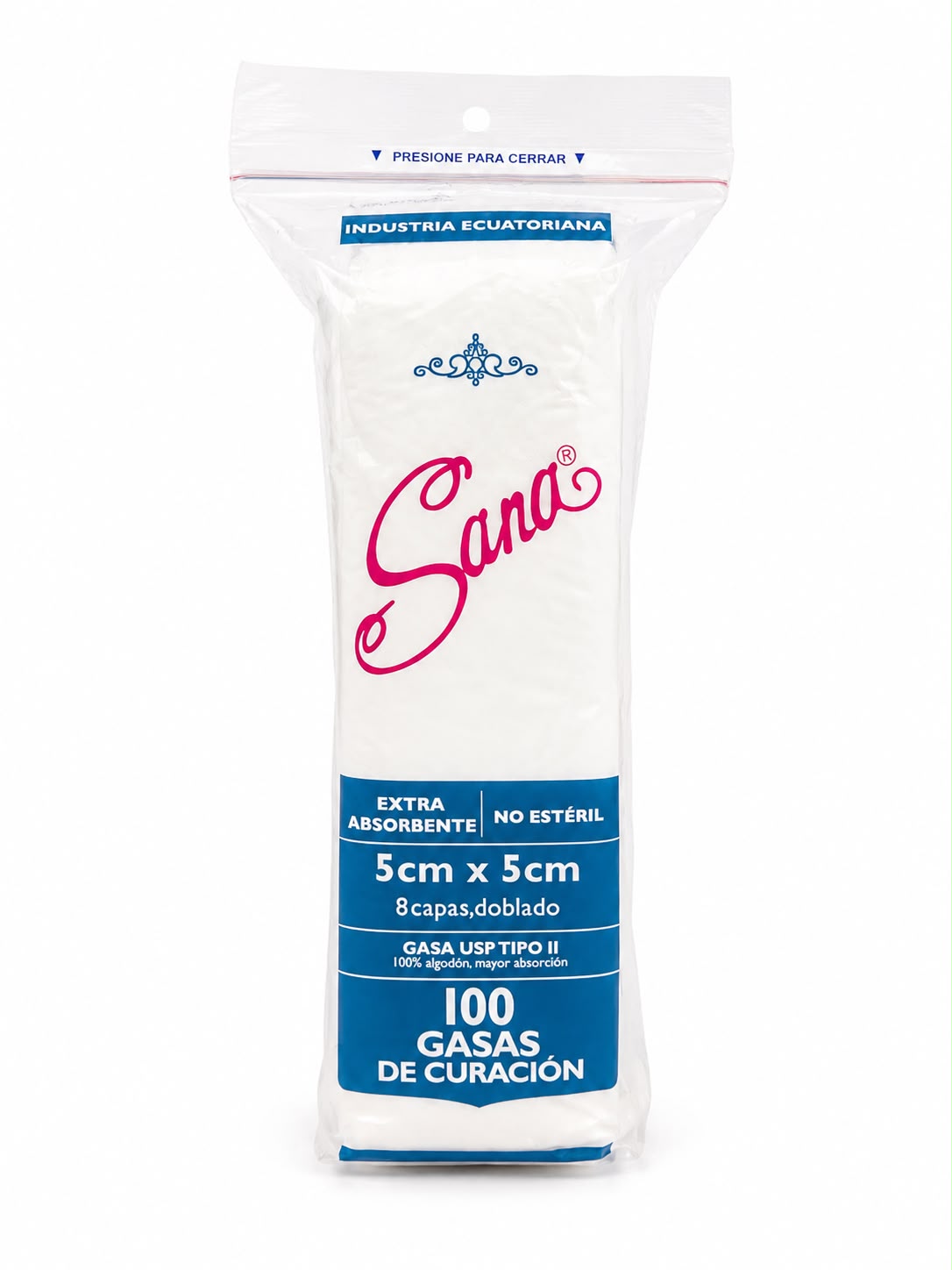 GASA CURACION  5x5 SANA x 100 UNID